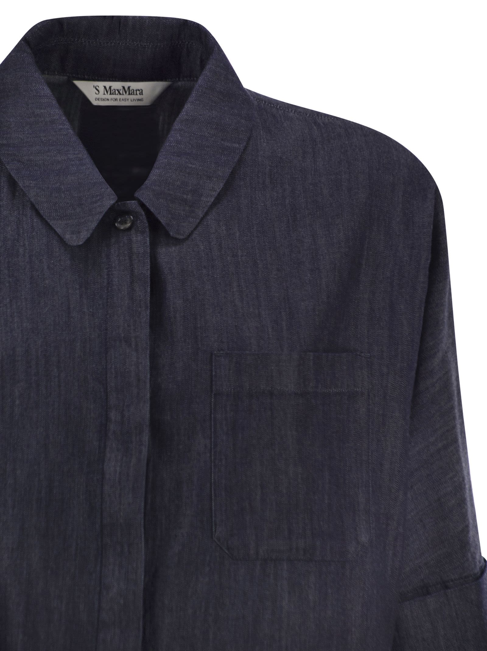 S Maxmara Stmrugiada - Lightweight Denim Shirt With Short Sleeves