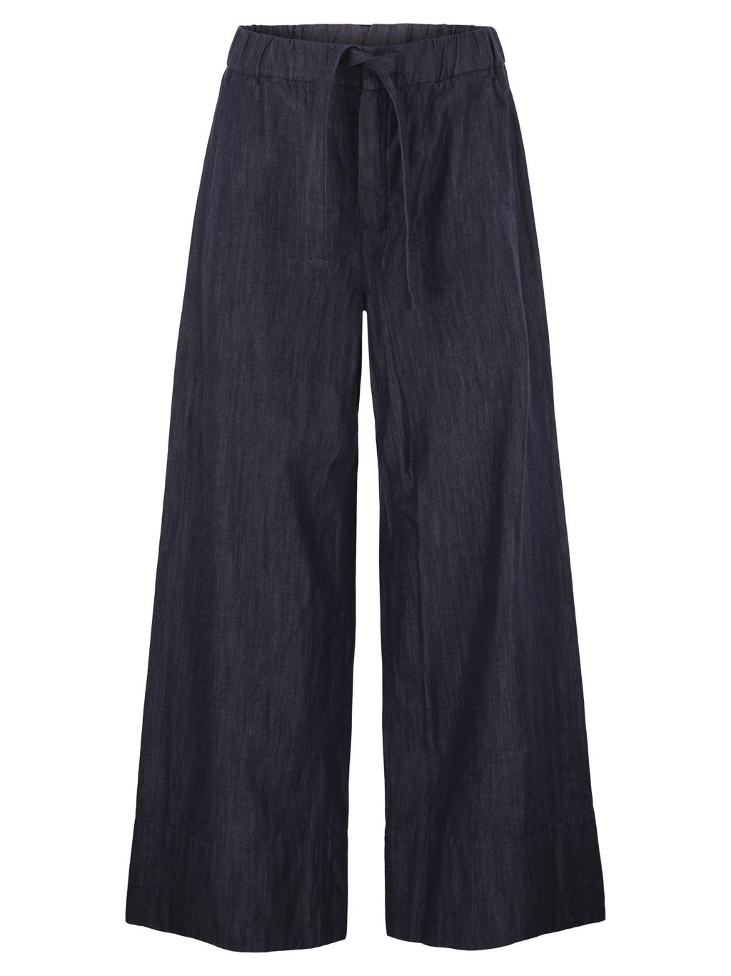 S Maxmara Stmjour - Wide-Leg Cotton Denim Trousers With Drawstring Waist