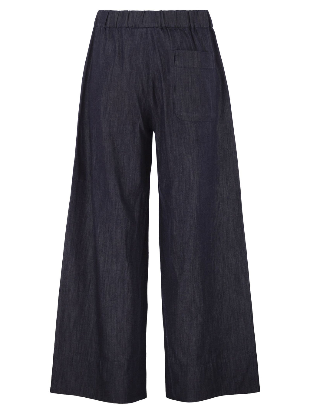 S Maxmara Stmjour - Wide-Leg Cotton Denim Trousers With Drawstring Waist