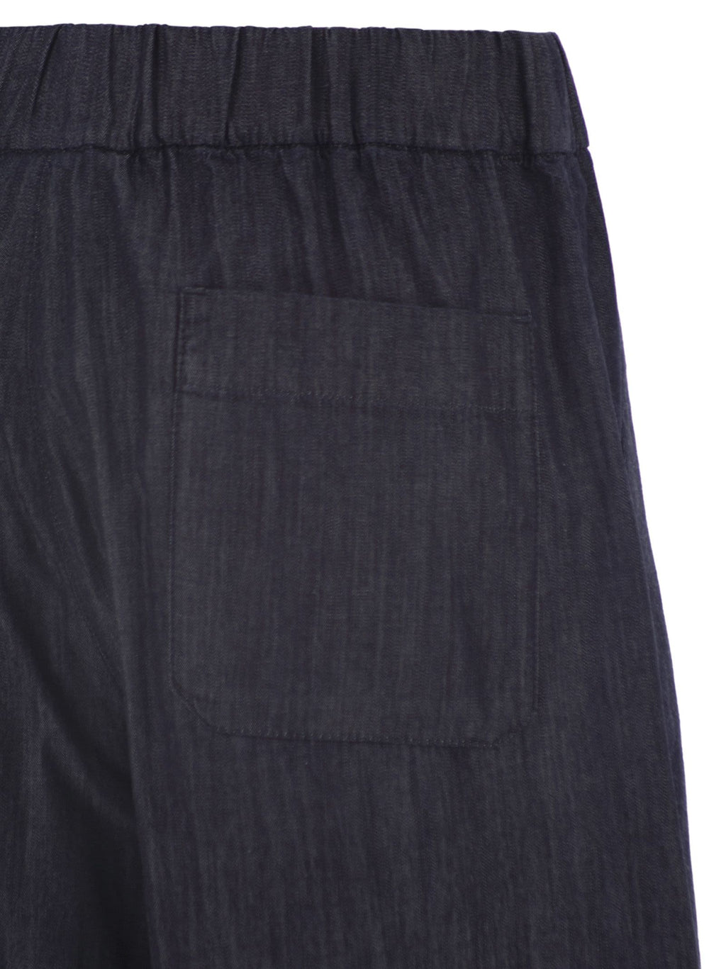 S Maxmara Stmjour - Wide-Leg Cotton Denim Trousers With Drawstring Waist