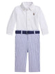 Polo Ralph Lauren Cotton One-Piece Outfit With Striped Trouser Effect