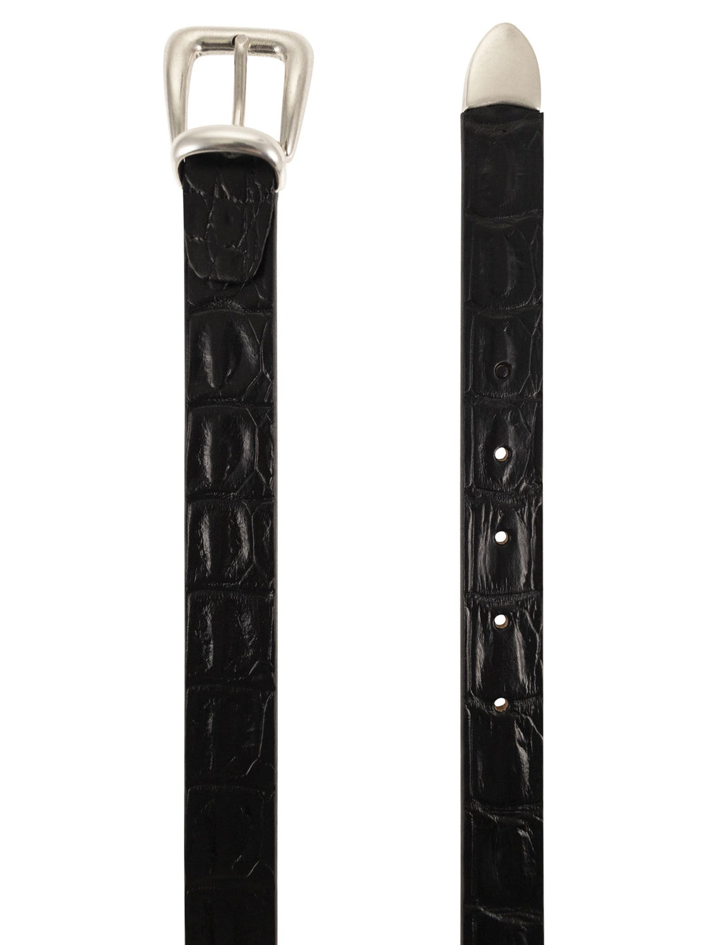Alberto Luti Crocodile Effect Leather Belt