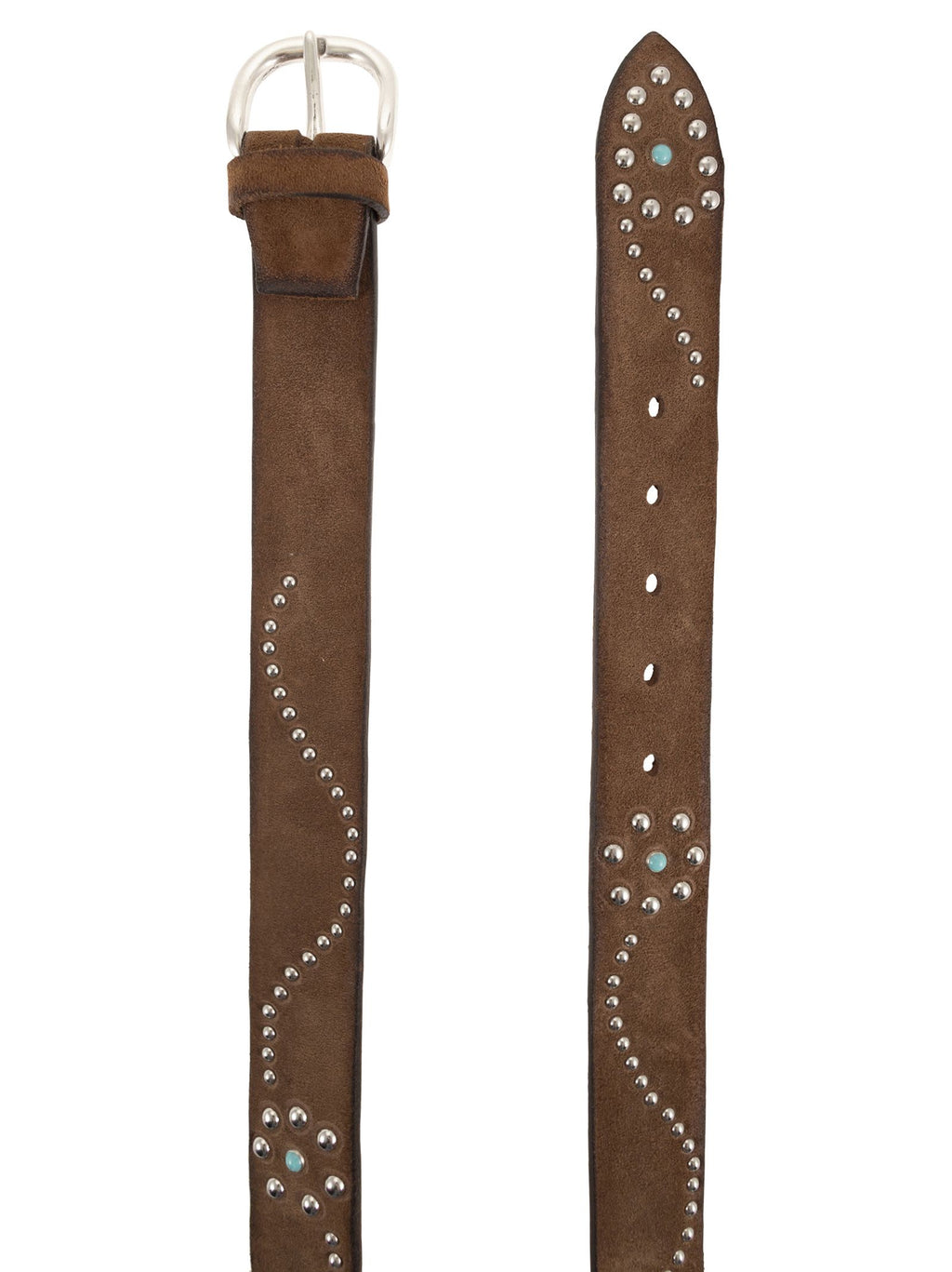 Alberto Luti Western Belt In Suede With Studs