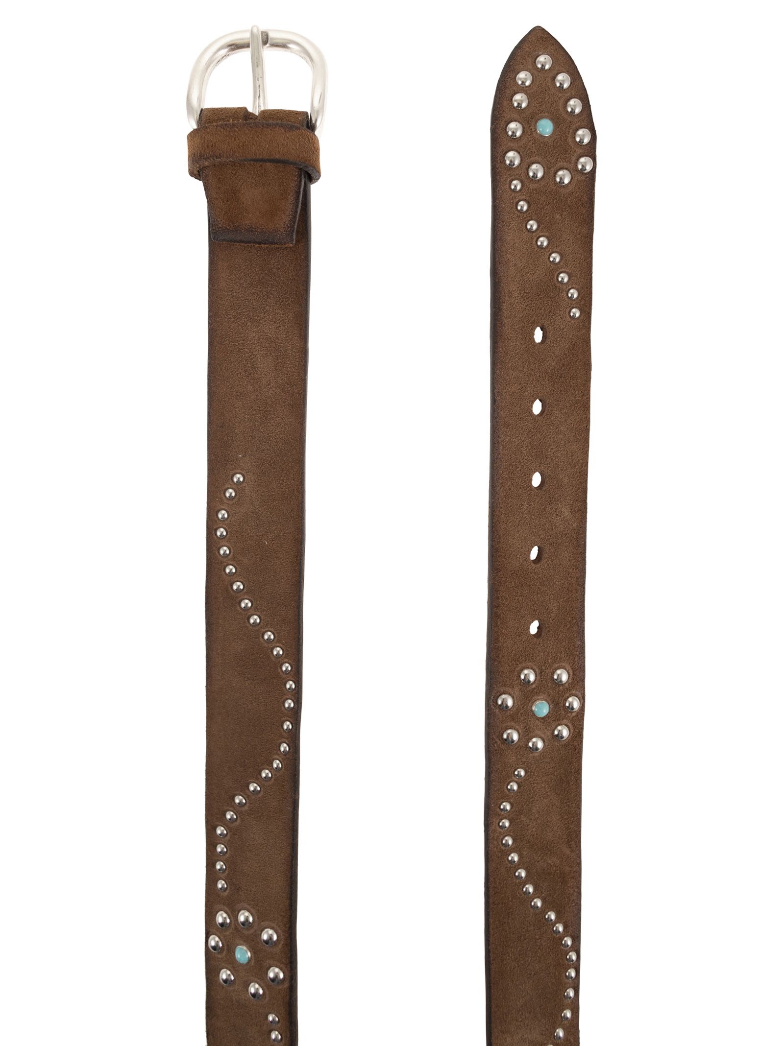 Alberto Luti Western Belt In Suede With Studs