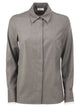Peserico Stretch Virgin Wool And Viscose Shirt With Shimmering Cuff Detail