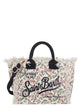 Mc2 Saint Barth Floral Canvas Tote Bag With Frayed Details
