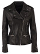 Dondup Lamb Leather Biker Jacket With Asymmetric Zip