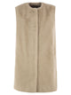 Herno Long Faux Fur-Effect Gilet With Round Neckline