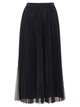 Fabiana Filippi Wide Pleated Tulle Skirt With Knitted Belt