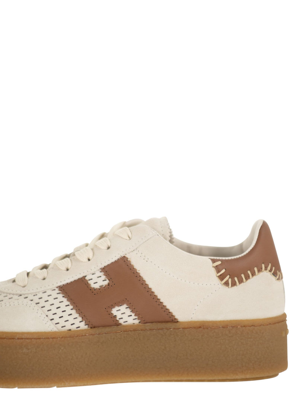 Hogan Platform Suede Trainers With Perforated Side H Detail