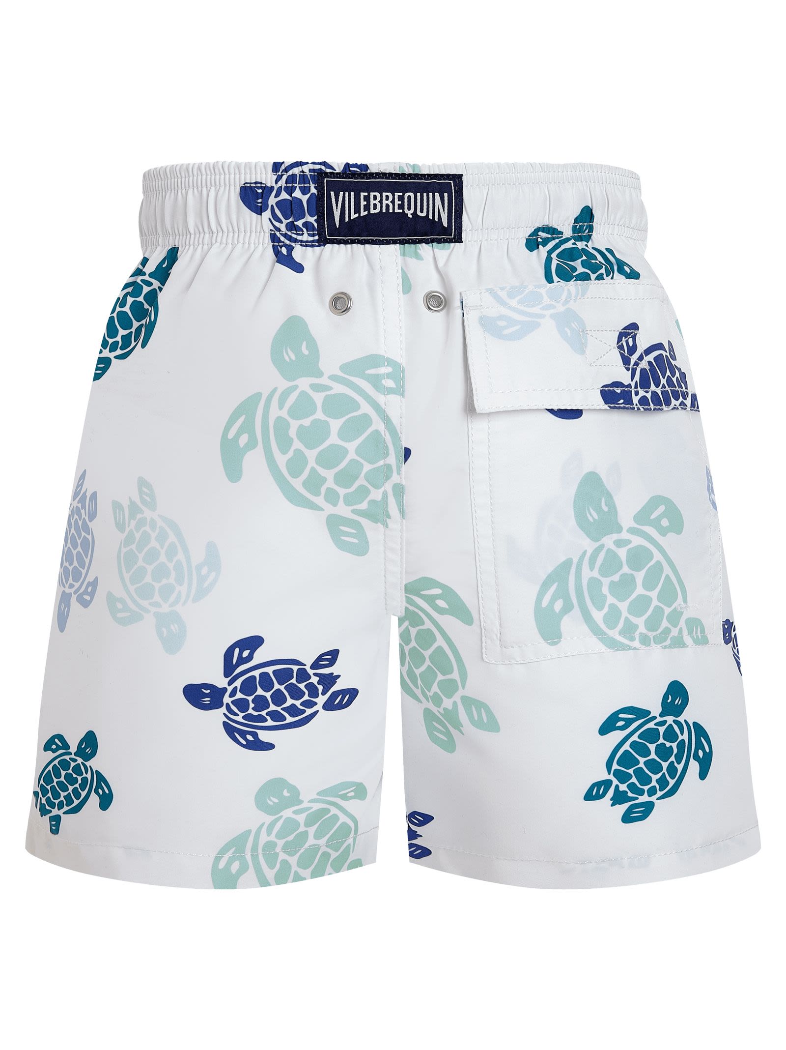 Vilebrequin Boys’ Recycled Polyamide Swim Shorts With Turtle Print