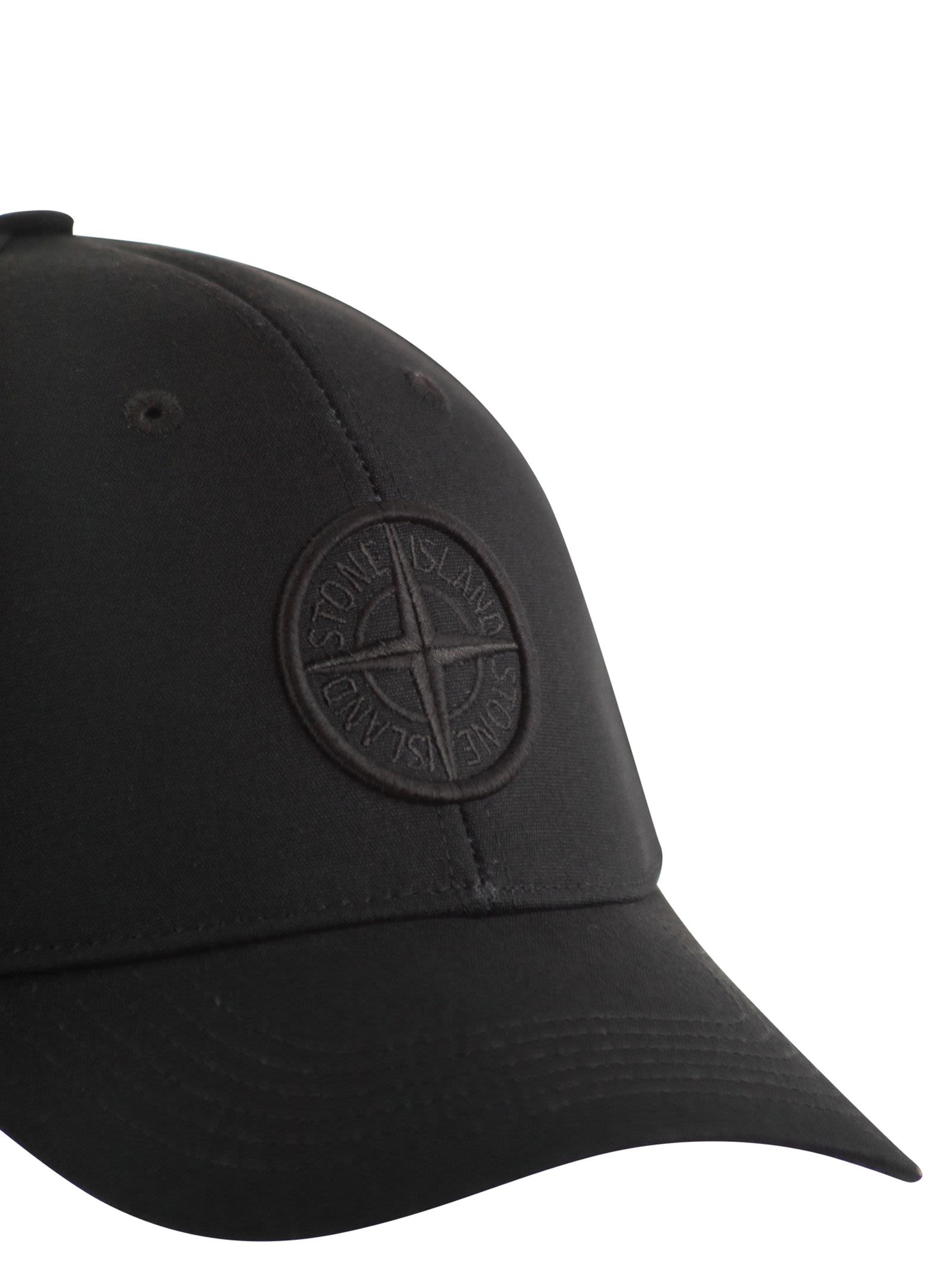 Stone Island Cap With Embroidered Compass Logo