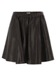 Brunello Cucinelli Flared Nappa Leather Skirt With Elasticated Waist