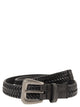 Brunello Cucinelli Braided Stretch Leather Belt With Eco Finish Brass Buckle
