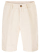 Brunello Cucinelli Bermuda Shorts In Light Délavé Linen Canvas