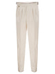 Brunello Cucinelli Tailored Cotton Trousers With Pleats And Side Adjusters