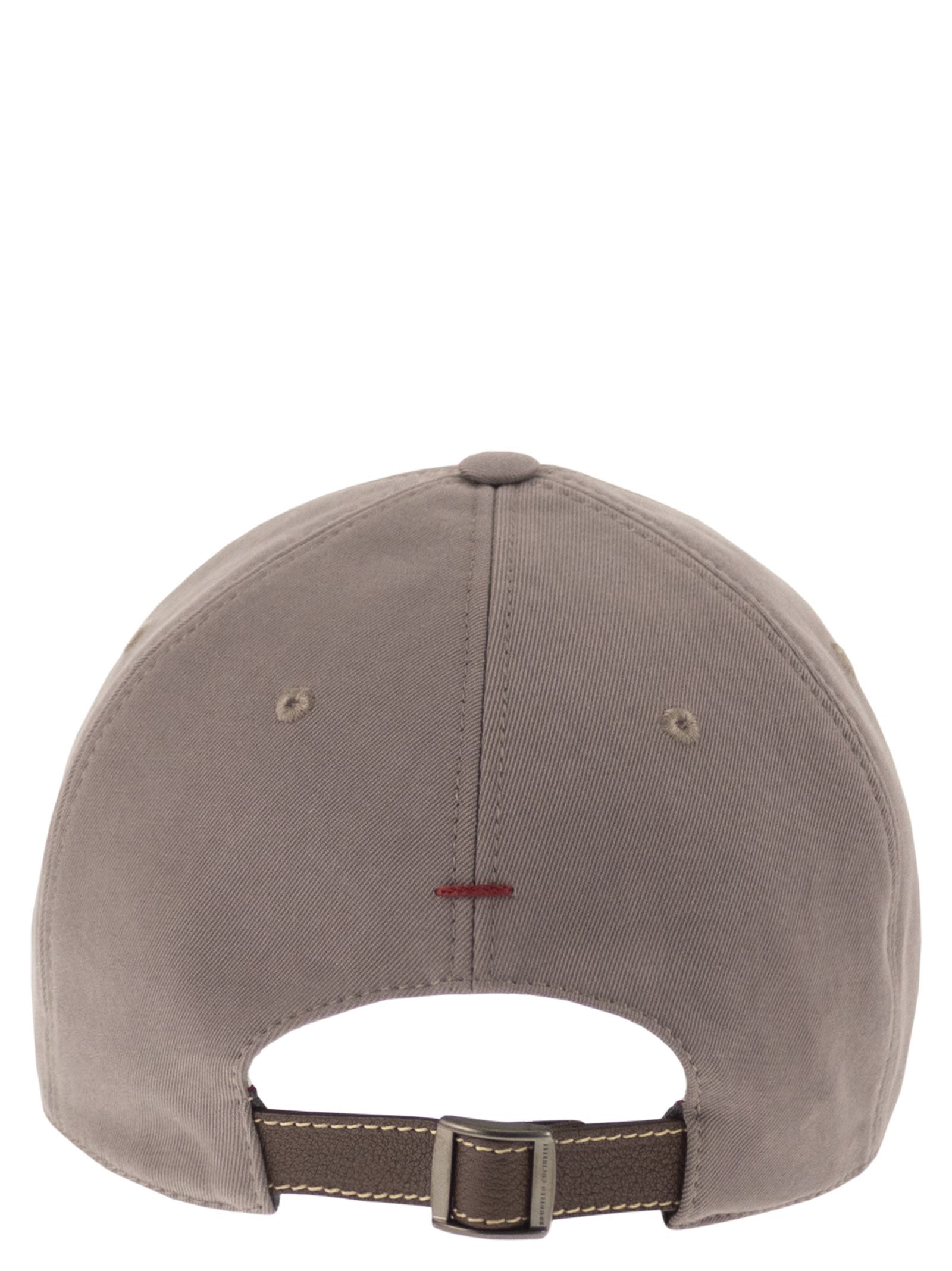 Brunello Cucinelli Baseball Cap In Garment-Dyed Twisted Cotton Gabardine With Embroidered Logo