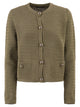 Fabiana Filippi Openwork Knitted Cotton Cardigan With Jewelled Buttons