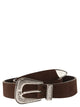 Brunello Cucinelli Suede Leather Belt With Engraved Western Buckle