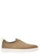 Santoni Suede Leather Slip-On Trainers With Rubber Sole
