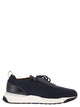 Santoni Textile And Leather Trainers With Raised Sole