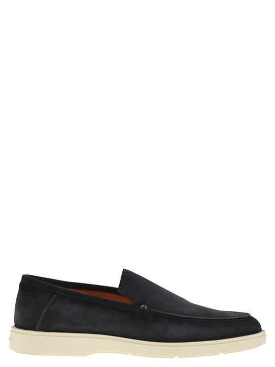 Santoni Suede Moccasin