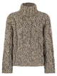 Brunello Cucinelli Soft Wool, Cashmere And Mohair Turtleneck Sweater With Braided Design