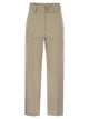 Brunello Cucinelli Cotton Linen Canvas Corset Cigarette Trousers With Jewellery