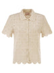 Mc2 Saint Barth Crochet Polo Cardigan With Sequins