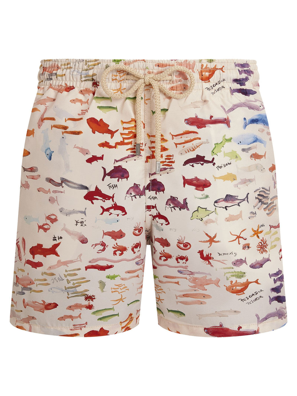 Vilebrequin Men’s Recycled Polyamide Swim Shorts With Multicolour Fish Print