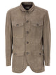 Brunello Cucinelli Suede Leather Safari Jacket With Patch Pockets