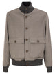 Brunello Cucinelli Virgin Wool Bomber Jacket With Cashmere Knit Details