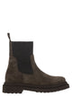 Brunello Cucinelli Suede Boot With Knitted Insert And Precious Loop Detail