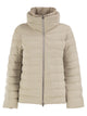 Herno Technical Suede-Effect Down Jacket With Padded High Collar