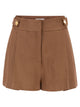 Elisabetta Franchi Tailored High-Waisted Shorts With Gold-Tone Logo Buttons