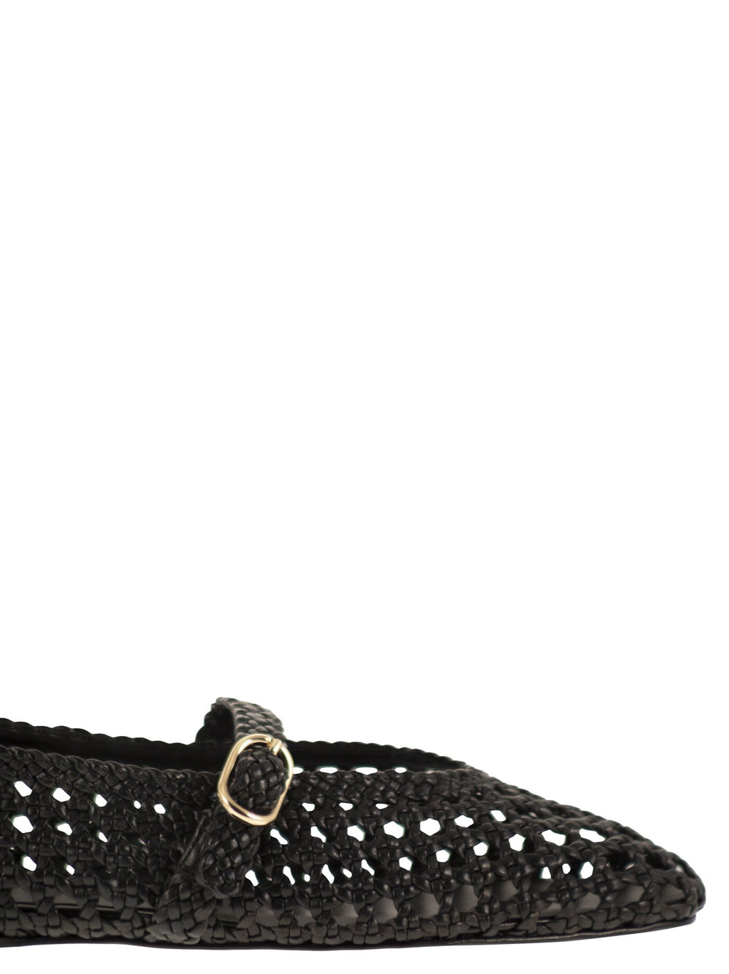 Stuart Weitzman Woven Nappa Leather Flats With Strap