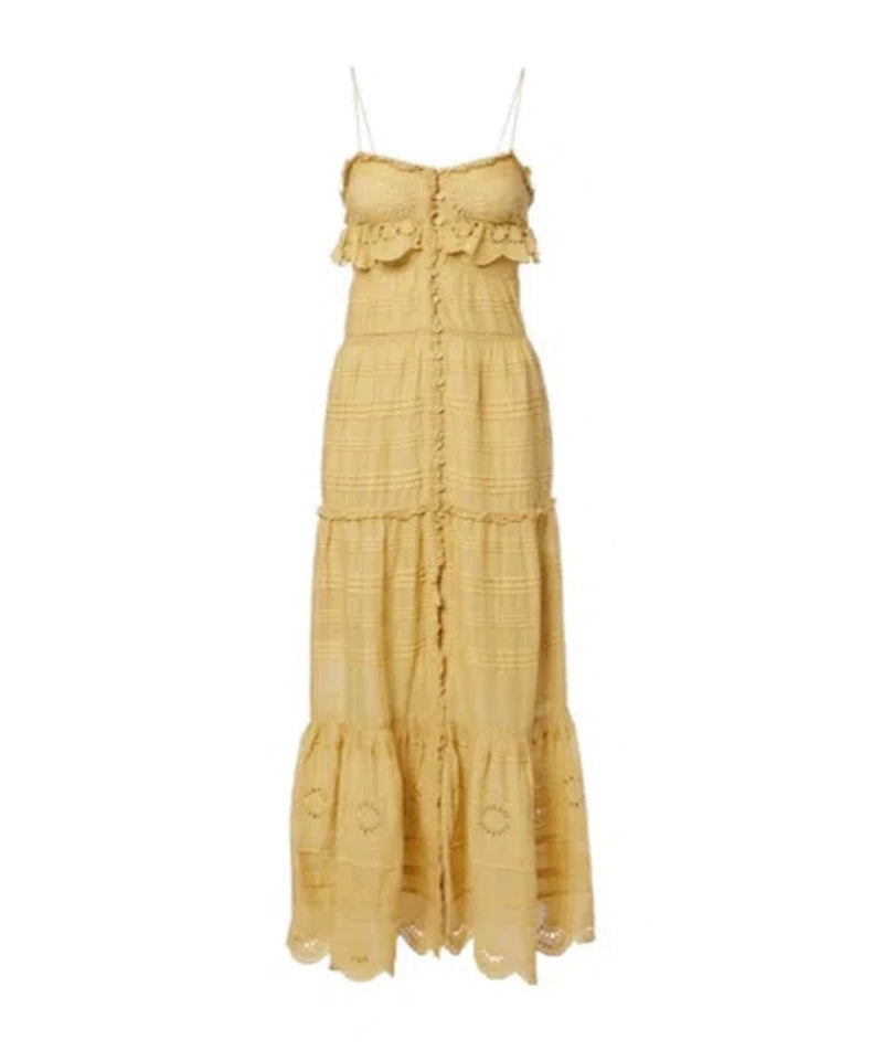 Isabel Marant Étoile Paule Lace-Trimmed Cotton Maxi Dress