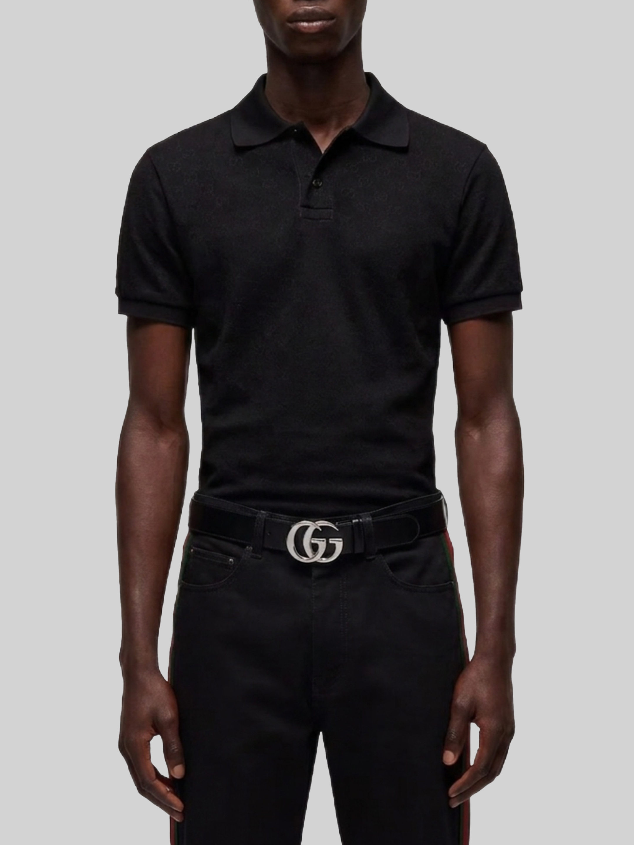 Gucci Gg Jacquard Technical Jersey Polo Shirt