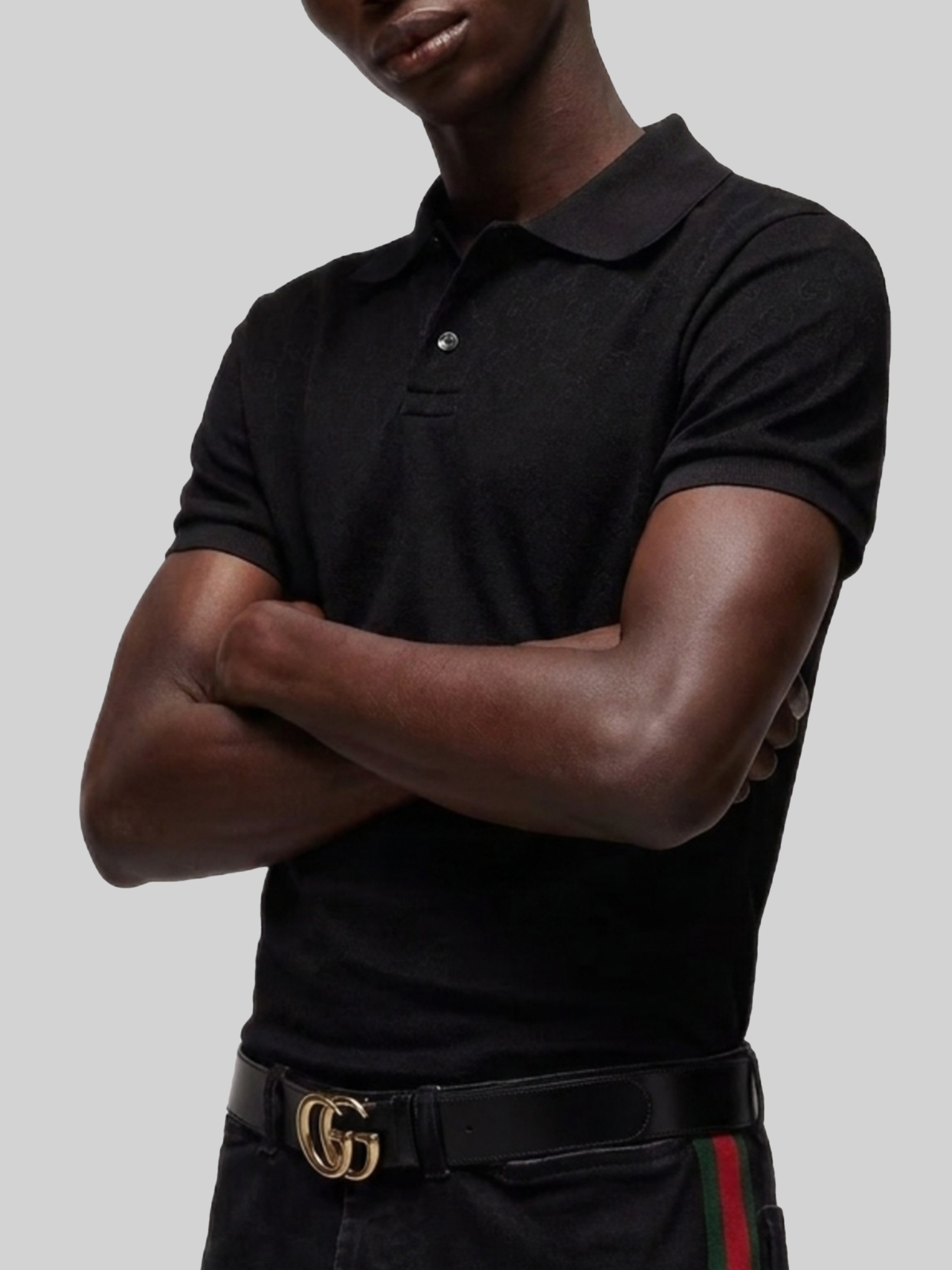 Gucci Gg Jacquard Technical Jersey Polo Shirt