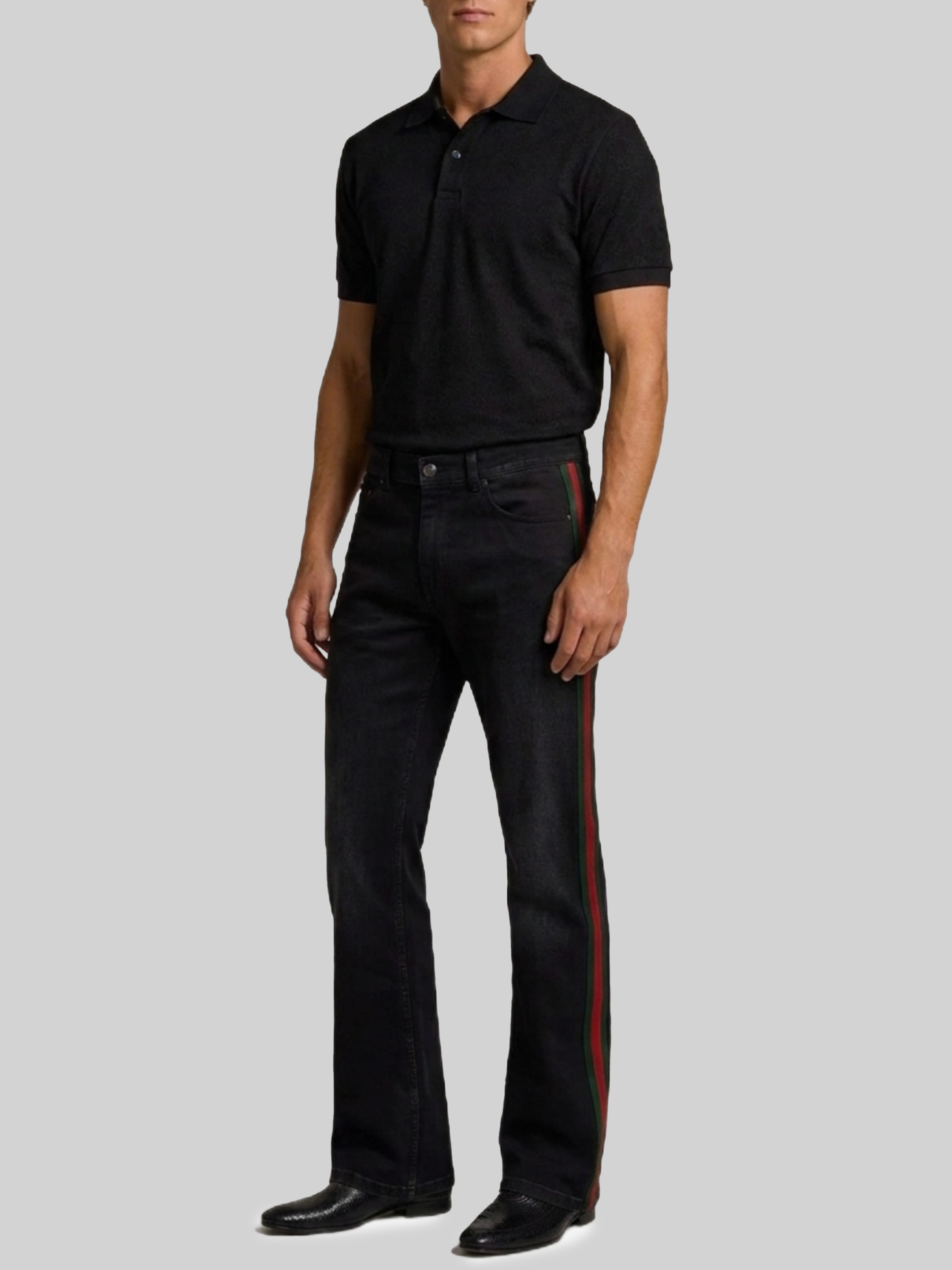 Gucci Cotton Denim Trousers With Web