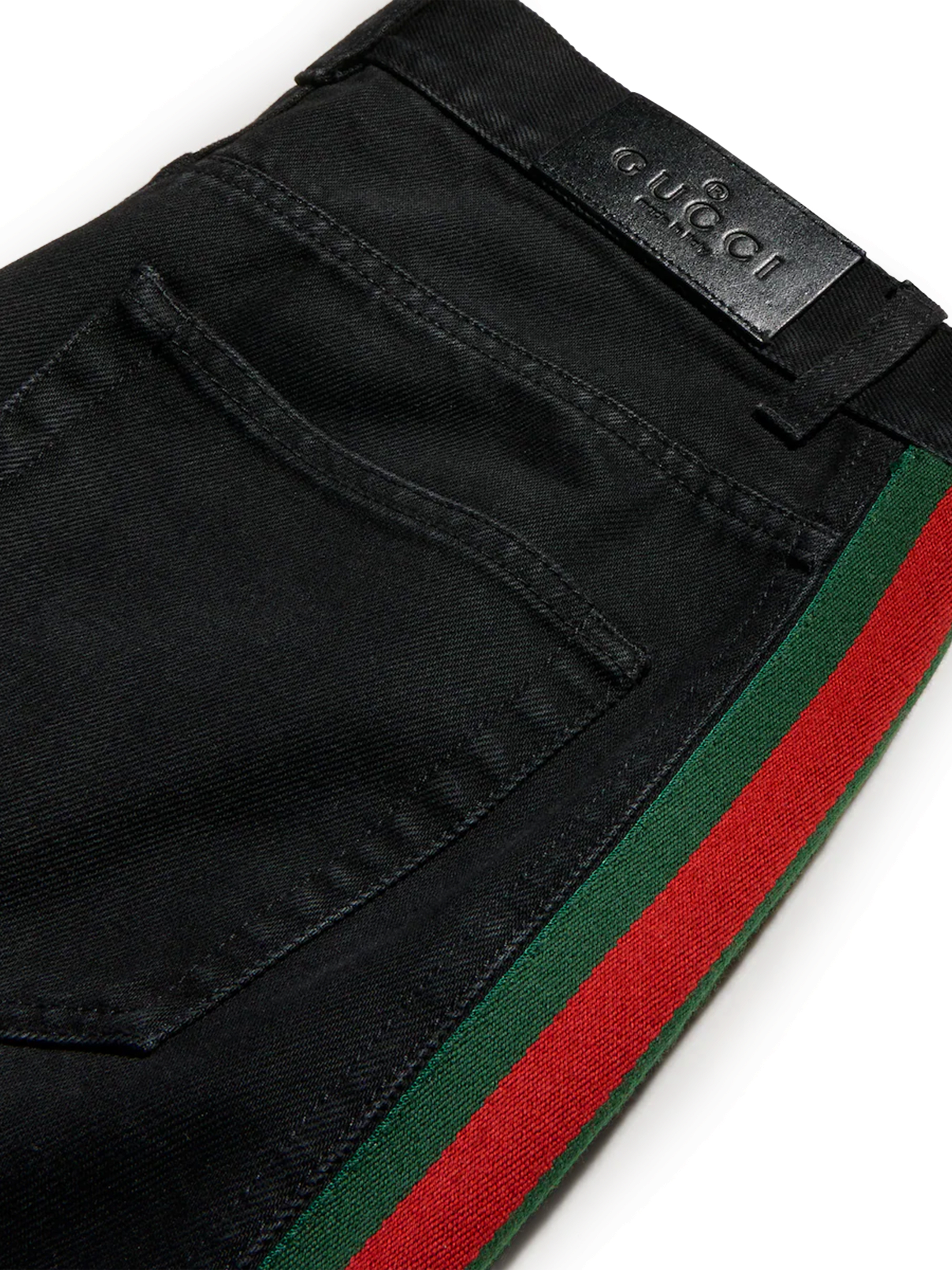 Gucci Cotton Denim Trousers With Web Insert