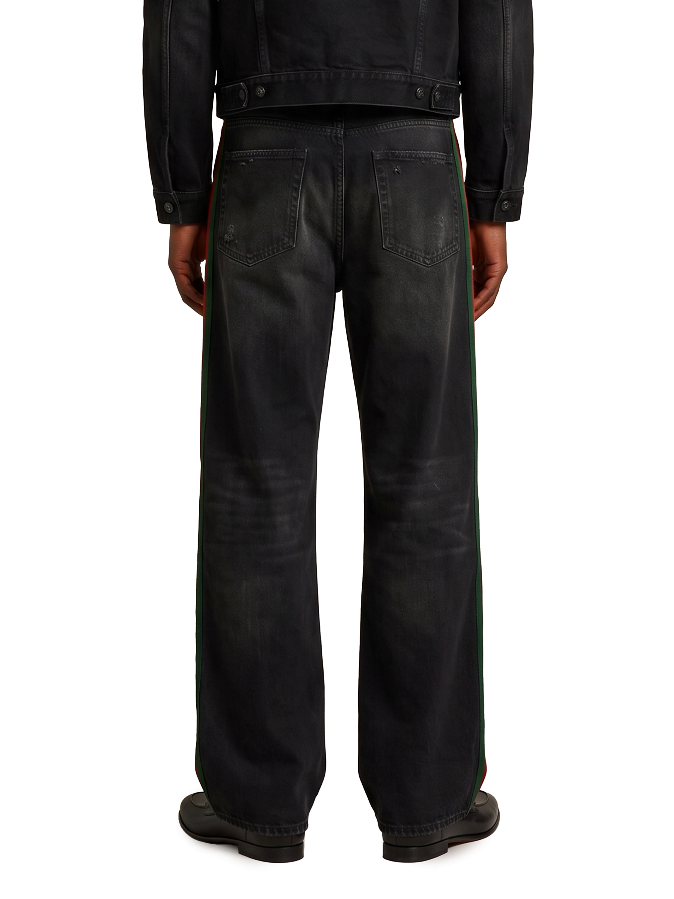 Gucci Cotton Denim Trousers With Web Insert