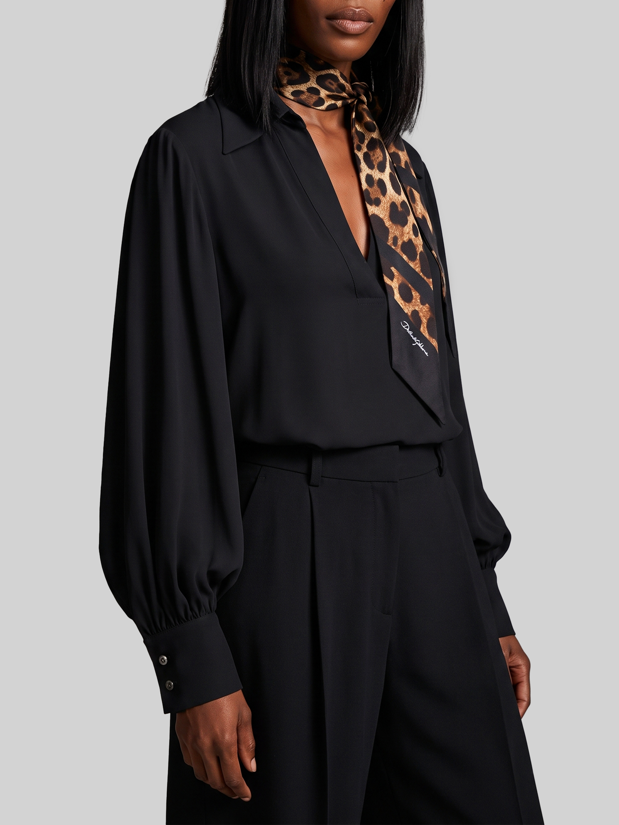 Sutton New York Black Double Georgette Blouse
