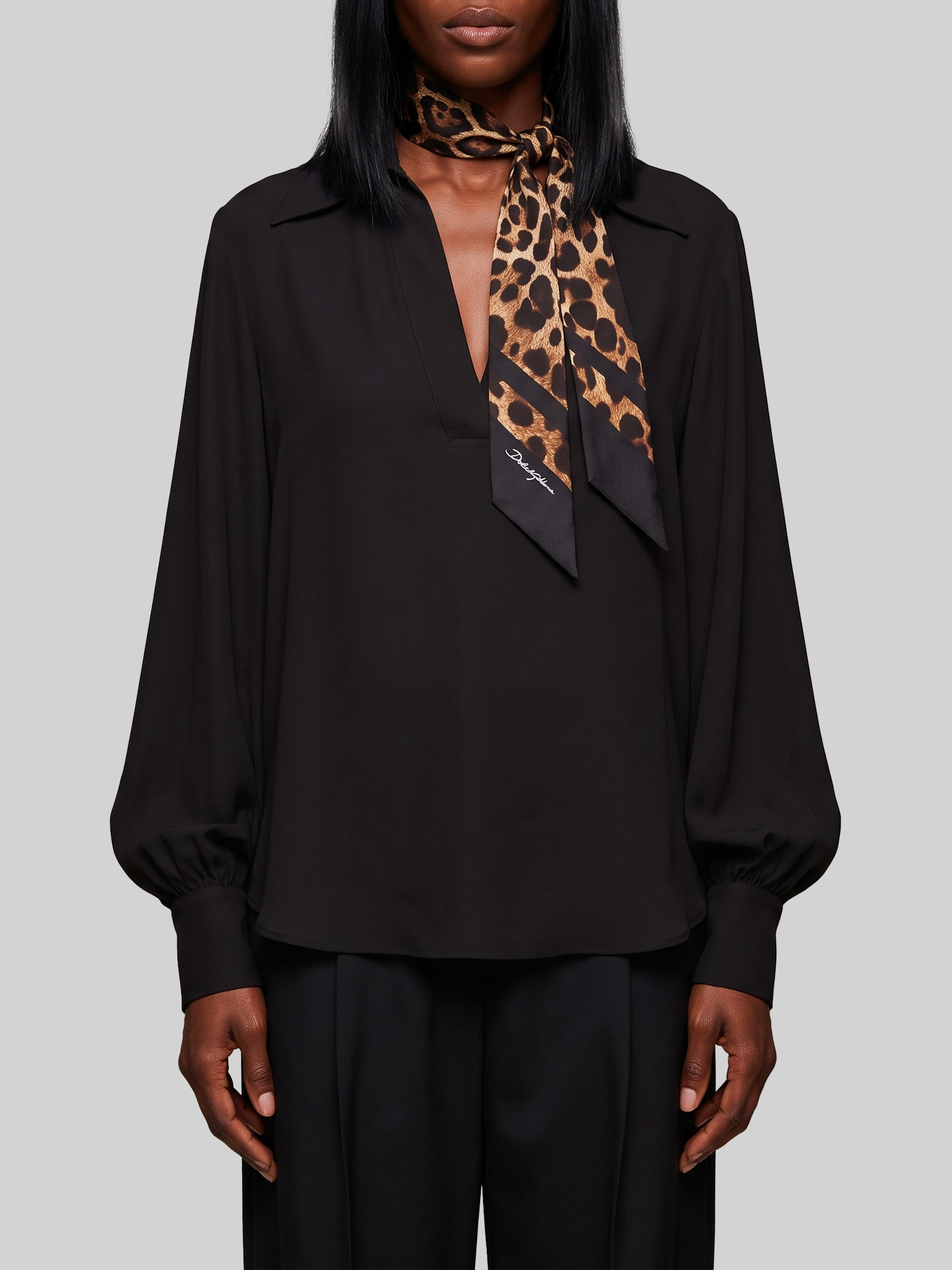 Sutton New York Black Double Georgette Blouse