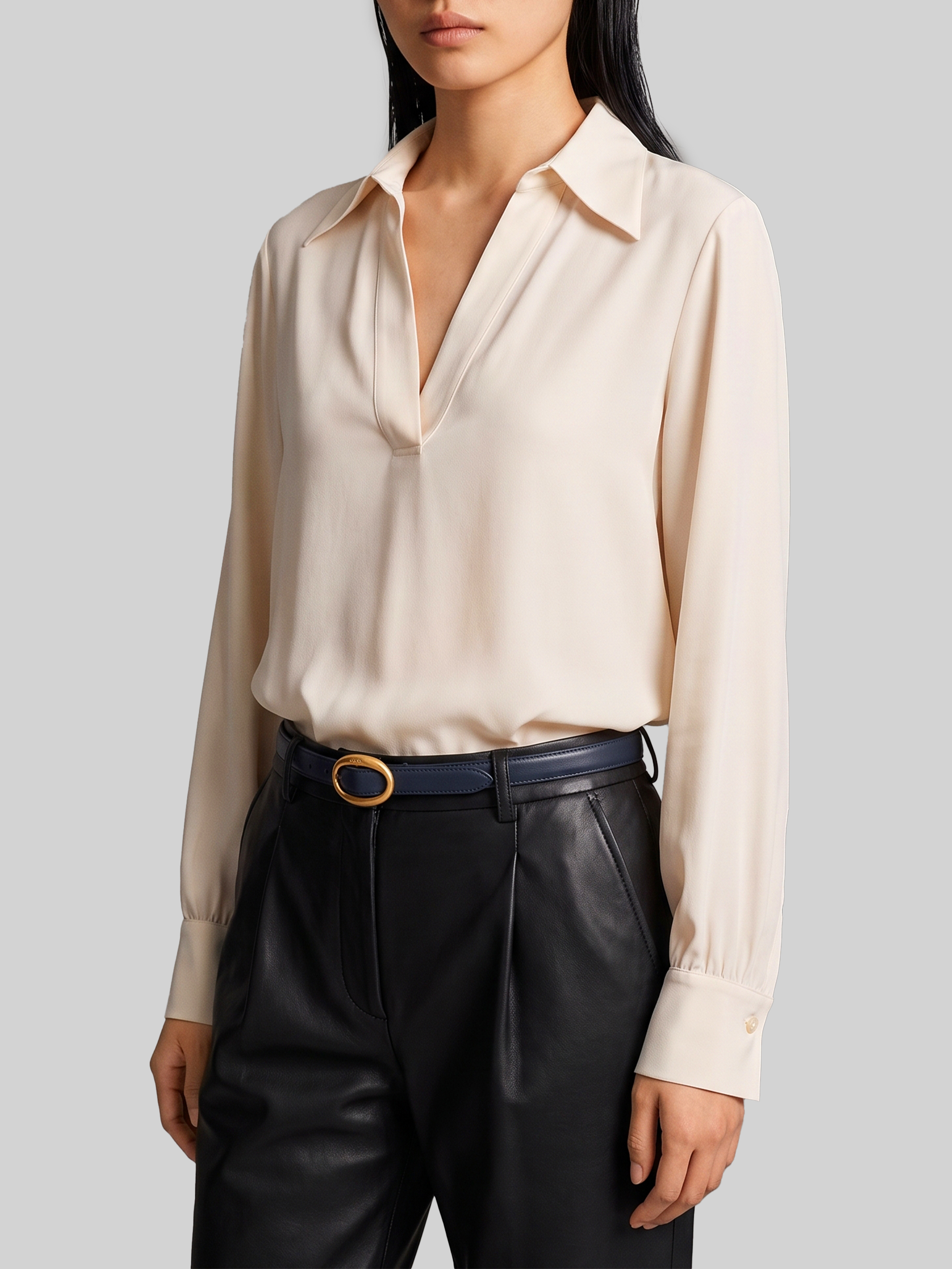 Sutton New York Champagne Double Georgette Blouse