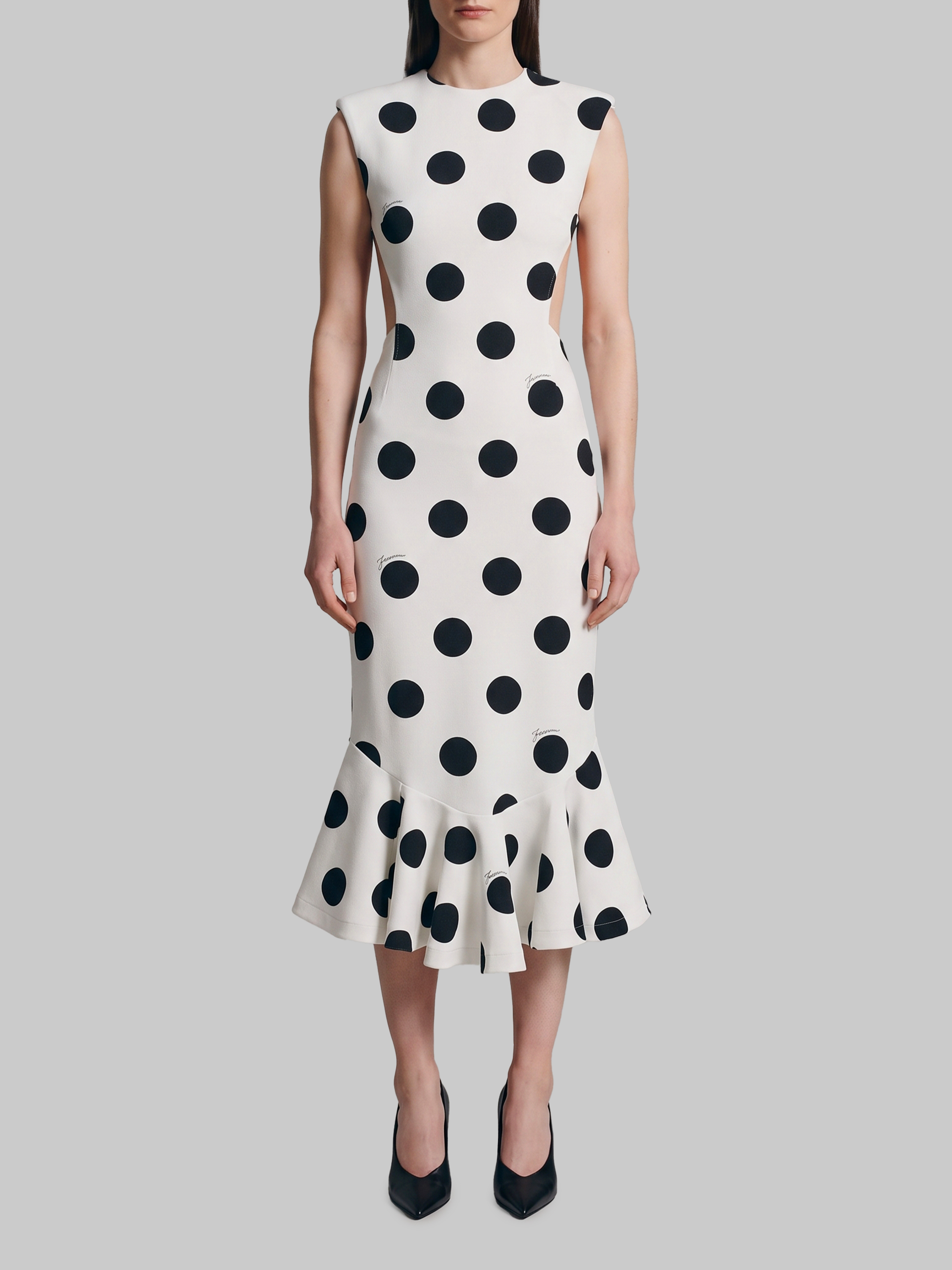 Jacquemus Palmier Polka-Dot Midi Dress