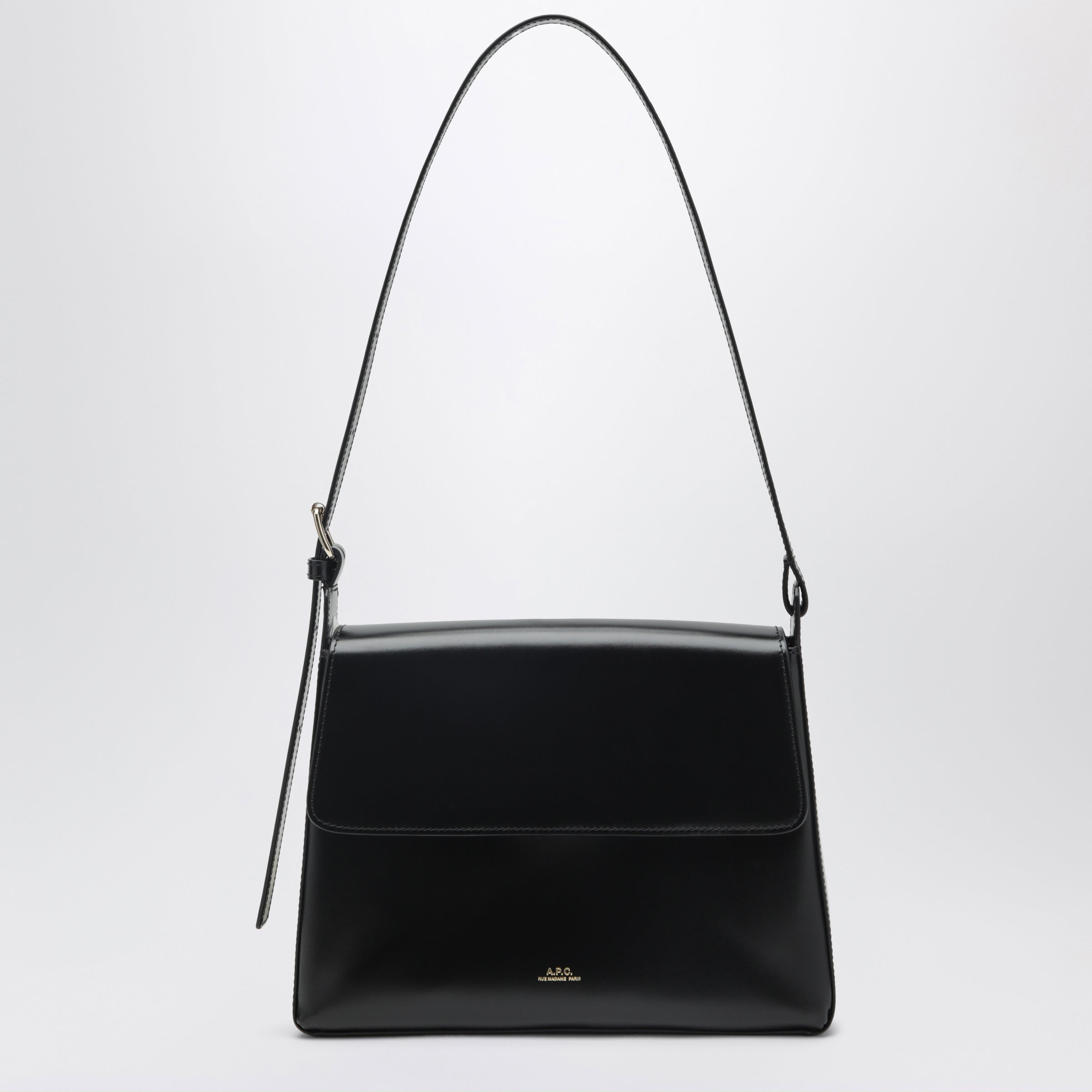 A.P.C. Virginie Black Leather Shoulder Bag