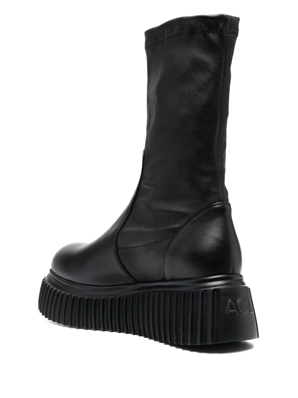AGL Black Leather Shoes