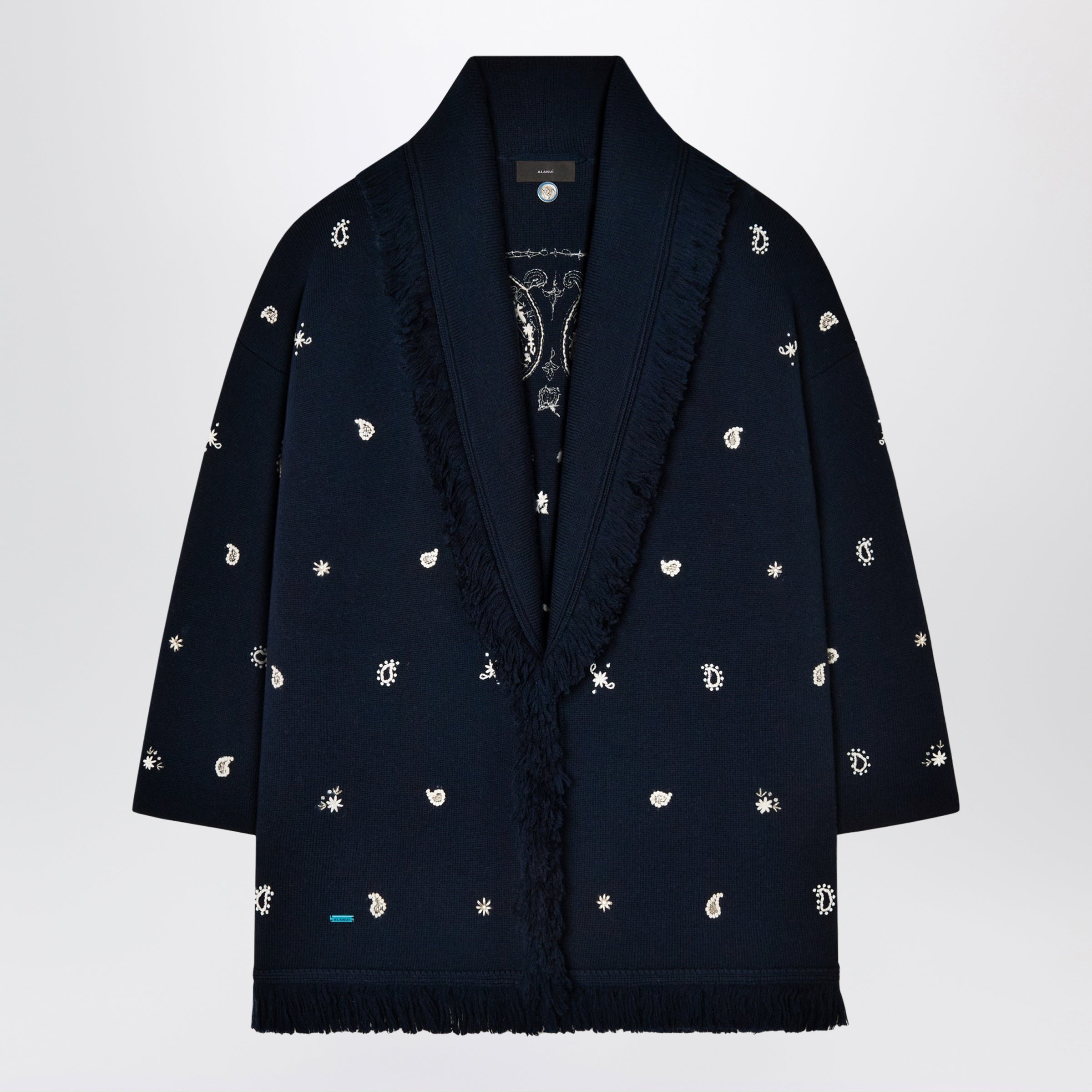 Alanui Echoes Of The Bandana Navy Blue Wool Car