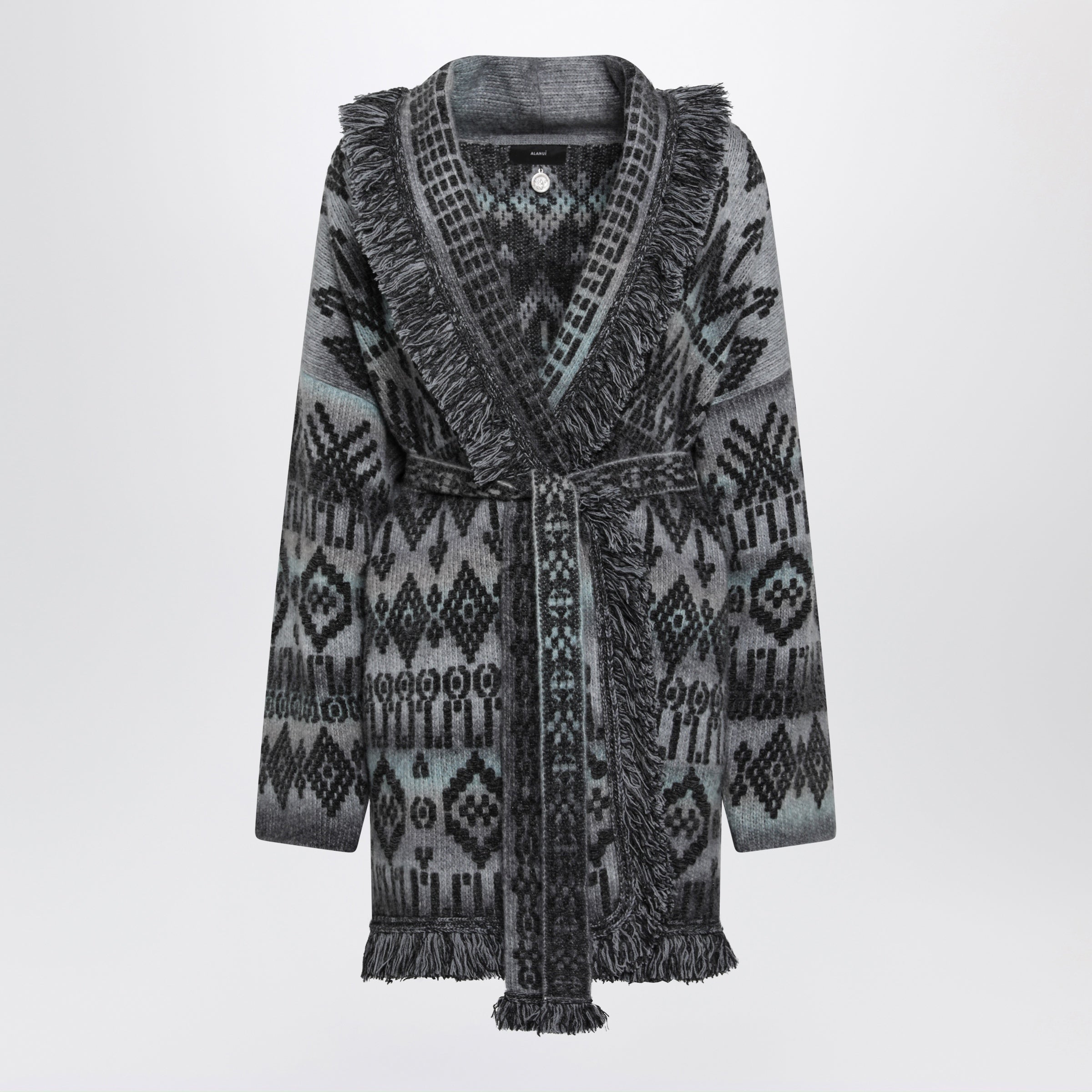 Alanui Time To Shine Dark Grey Jacquard Cardiga
